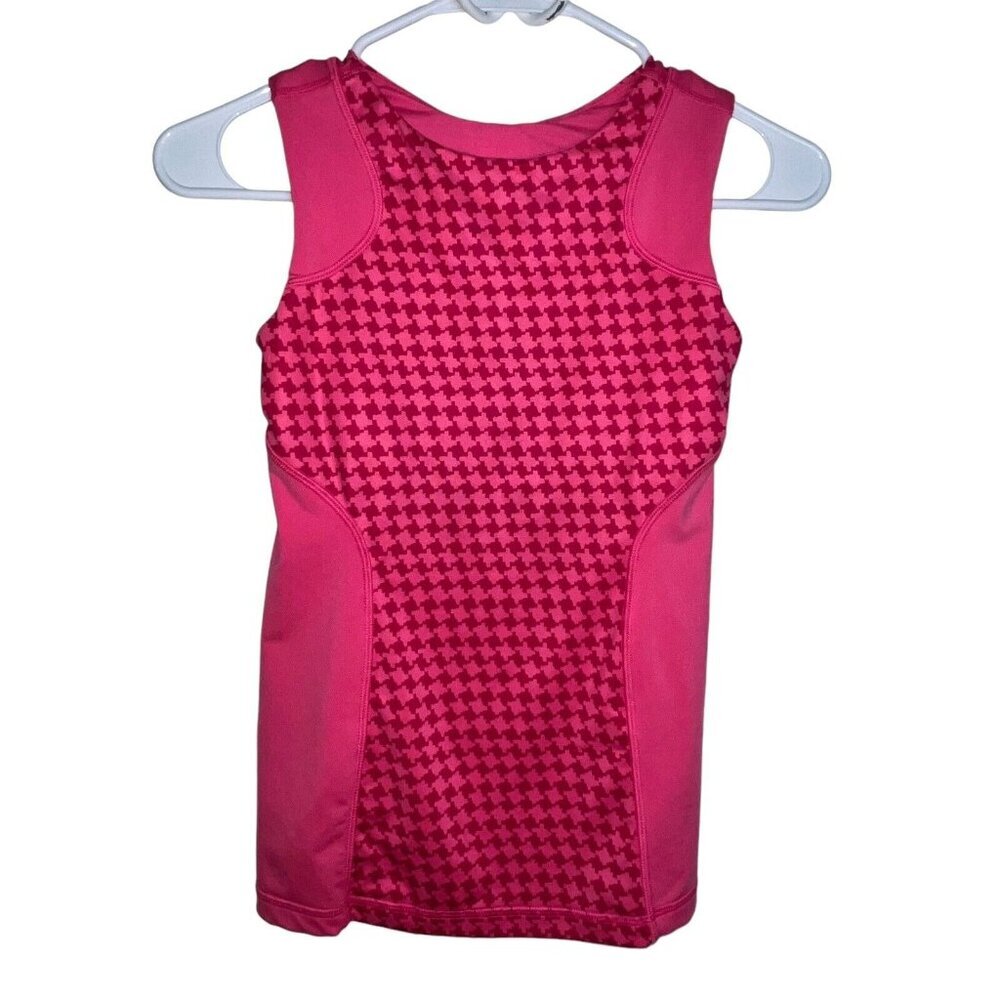 IVIVVA Girls Size 10 Pink Herringbone Sleeveless Tank Top Shelf Bra Athletic